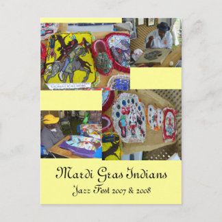 Mardi Gras Amerikanischen Ureinwohner & Kostüme -  Postkarte