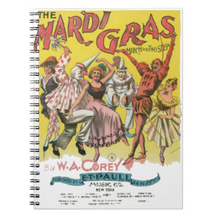 Mardi Gras Antique Yellow Poster Notizblock