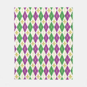 Mardi Gras Argyle Fleece-Decke Fleecedecke