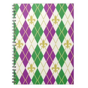 Mardi Gras Argyle Notizbuch Notizblock