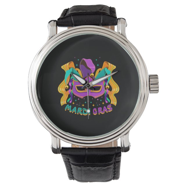 Mardi Gras Armbanduhr (Vorderseite)