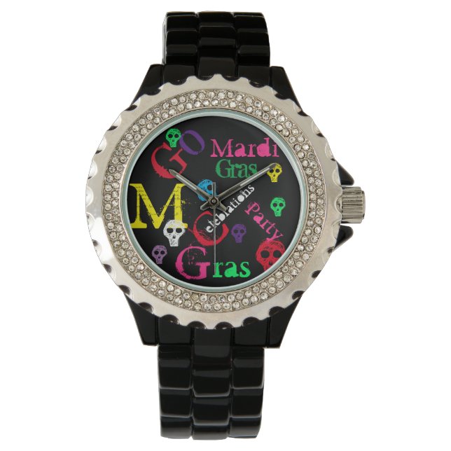 Mardi GRAS Armbanduhr (Vorderseite)
