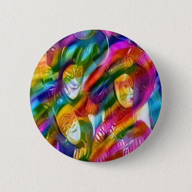 Mardi Gras Art Button (Vorderseite)