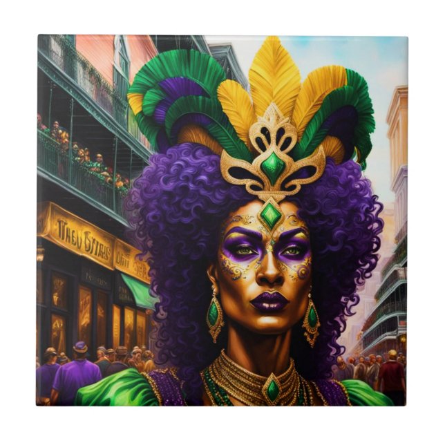 Mardi Gras Art Fliese (Vorderseite)