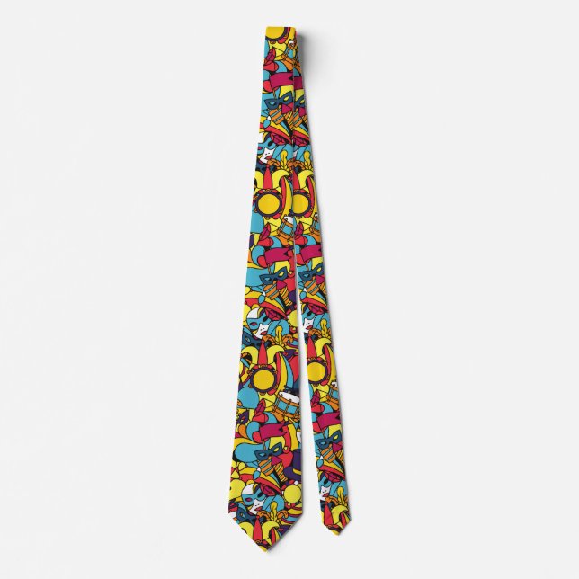Mardi Gras Art Gemustert Krawatte (Vorderseite)