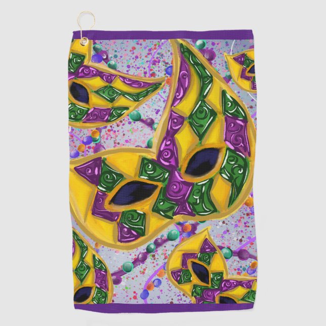 MARDI GRAS ART GOLFHANDTUCH (Vorderseite)