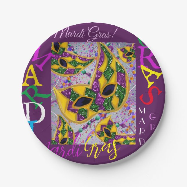 MARDI GRAS ART PAPPTELLER (Vorderseite)