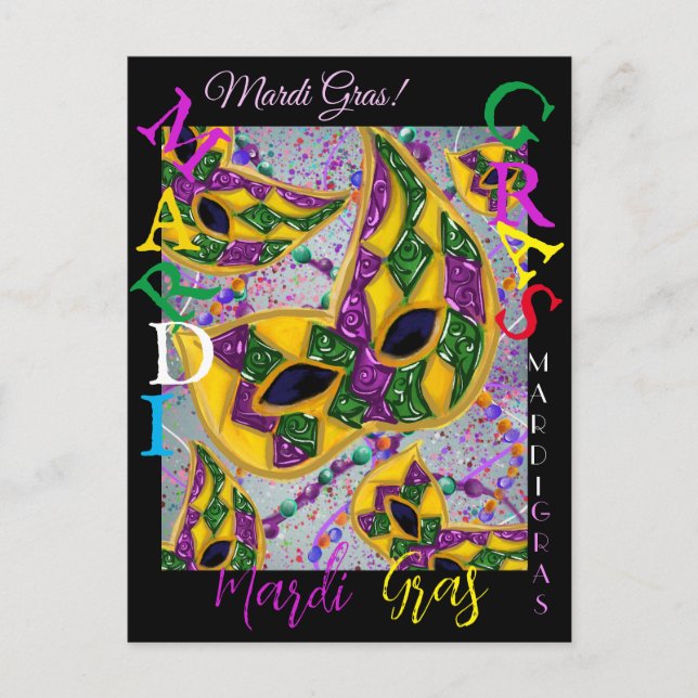 MARDI GRAS ART POSTKARTE (Vorderseite)