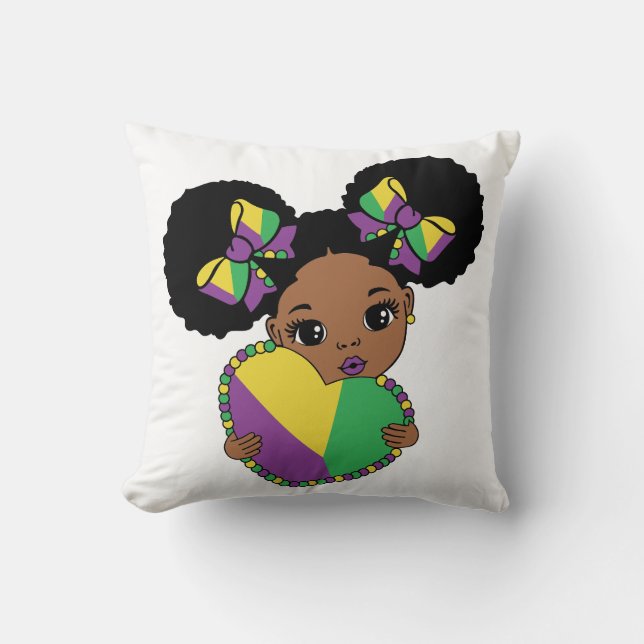 Mardi Gras Baby Girl Kissen (Vorderseite)