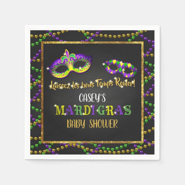 Mardi Gras Baby Shower Serviette (Vorderseite)