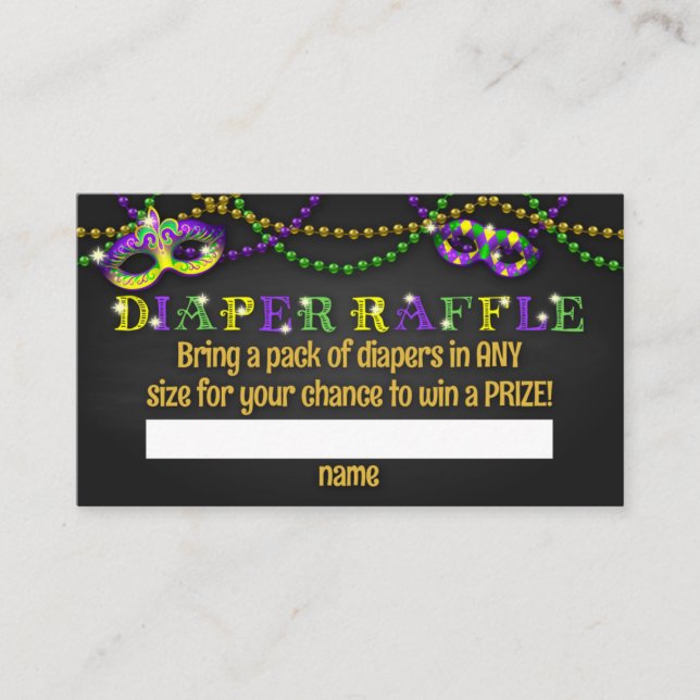 Mardi Gras Babydusche Windelwaschkarte Begleitkarte (Vorderseite)