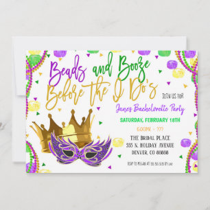 Mardi Gras Bachelorette Party Invitation