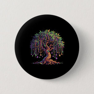Mardi Gras Baum Perlen Fett Dienstag Karneval Männ Button