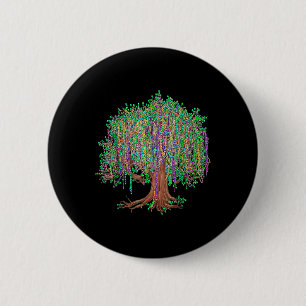 Mardi Gras Baum Perlen New Orleans 2025 Wasserfarb Button