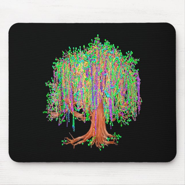 Mardi Gras Baum Perlen Orleans Design Mousepad (Vorne)