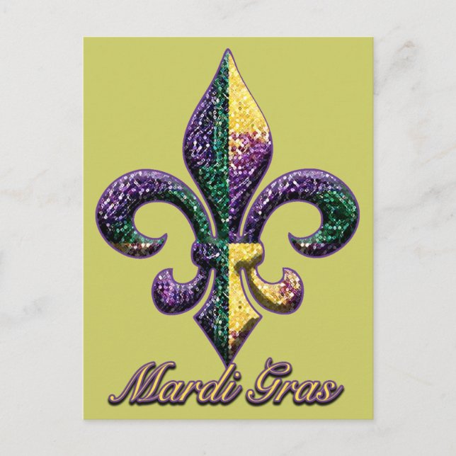 Mardi Gras bead Lilie 2 Postkarte (Vorderseite)