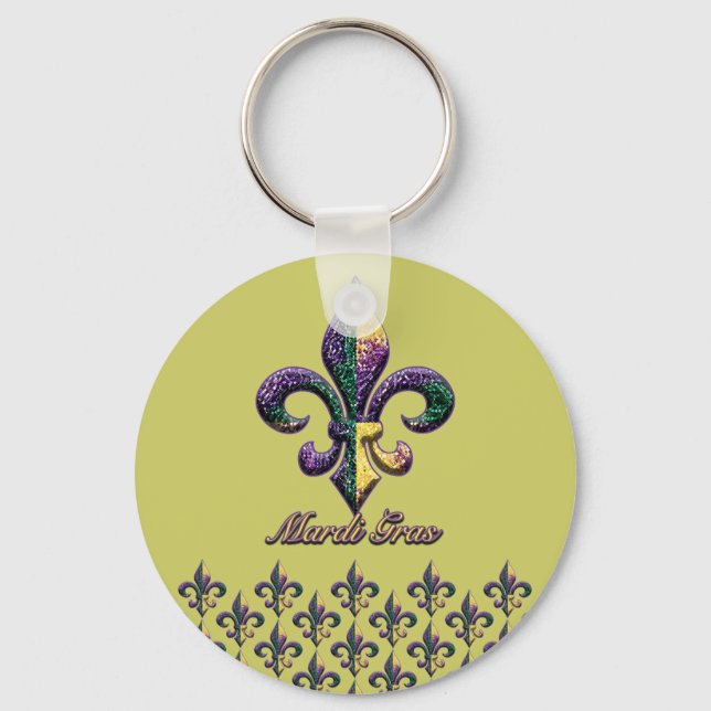 Mardi Gras bead Lilie 2 Schlüsselanhänger (Vorderseite)