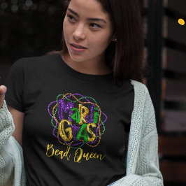 Mardi Gras Bead Queen Benutzerdefinierter Text T-Shirt