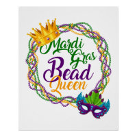 Mardi Gras Bead Queen Fat Dienstag Karneval
