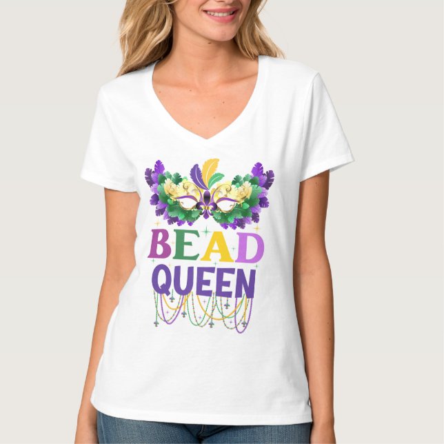 Mardi Gras Bead Queen T-Shirt (Vorderseite)