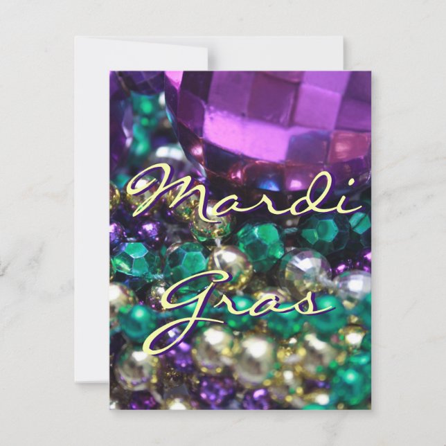 Mardi Gras Bead Throws Benutzerdefinierte Einladun Einladung (Vorderseite)