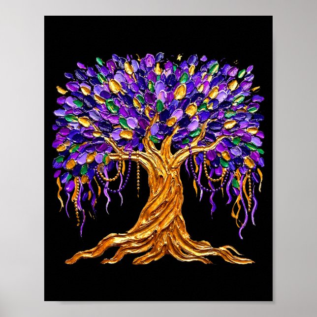 Mardi Gras Bead Tree Carnival New Orleans Women Me Poster (Vorne)