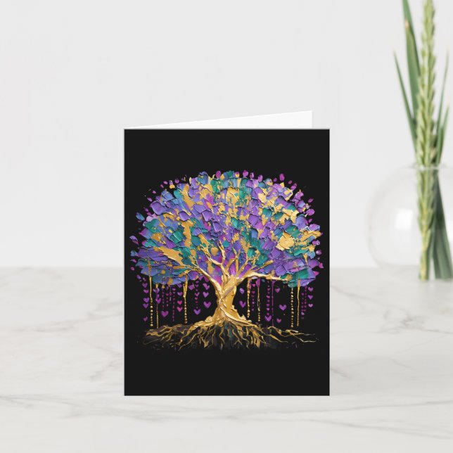 Mardi Gras Bead Tree Frische Pasta machen Karte (Vorderseite)