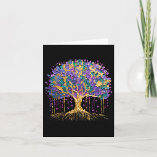 Mardi Gras Bead Tree Frische Pasta machen Karte