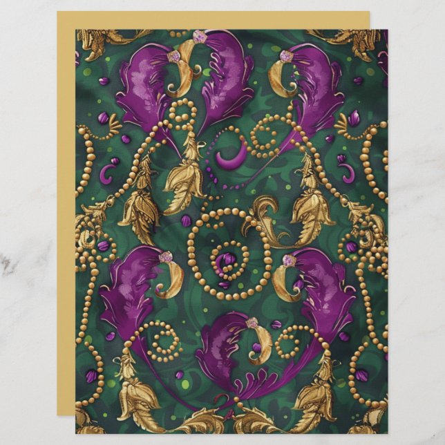Mardi Gras Beads Festival Scrapbook Paper (Vorne/Hinten)