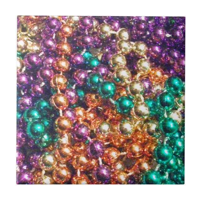 Mardi Gras Beads Fliese (Vorderseite)