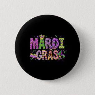 Mardi Gras Beads Gesicht Maske Federn Männer Fraue Button