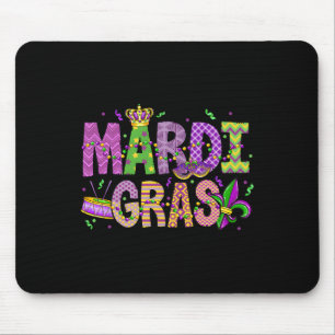 Mardi Gras Beads Gesicht Maske Federn Männer Fraue Mousepad