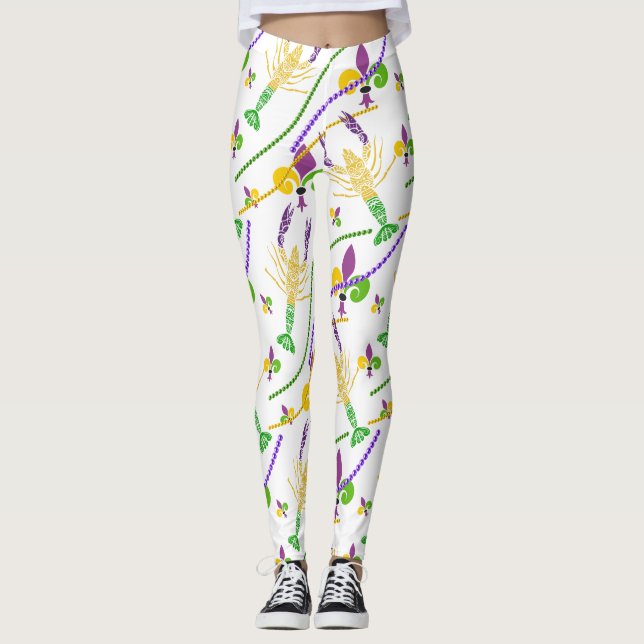 Mardi Gras Beads Lilie & Crawfish Leggings (Vorderseite)