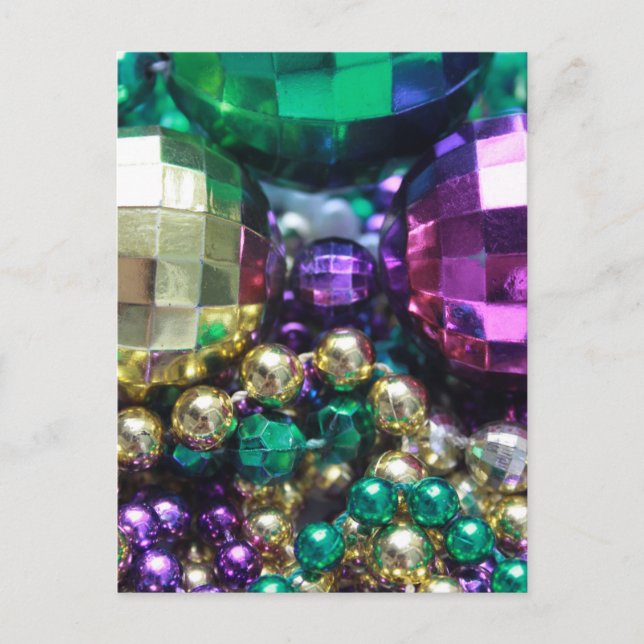 Mardi Gras Beads Postcard Einladungen Vorlagen (Vorderseite)