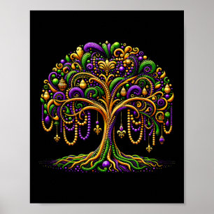 Mardi Gras Beads Ristorante La Lanchetta Party Poster
