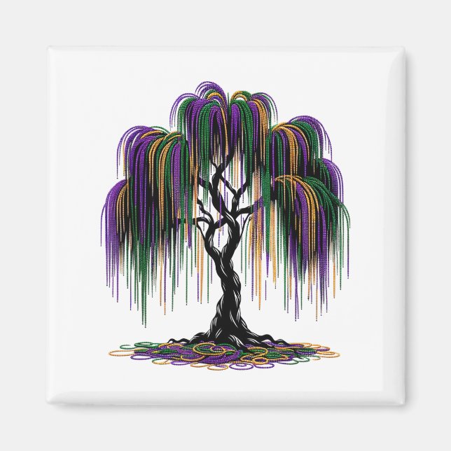 Mardi Gras Beads Tree Fun Festive Nola New Orleans Magnet (Vorne)