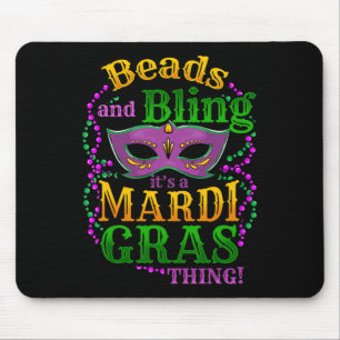 Mardi Gras Beads und Bling ist ein Mardi Gras Ding Mousepad