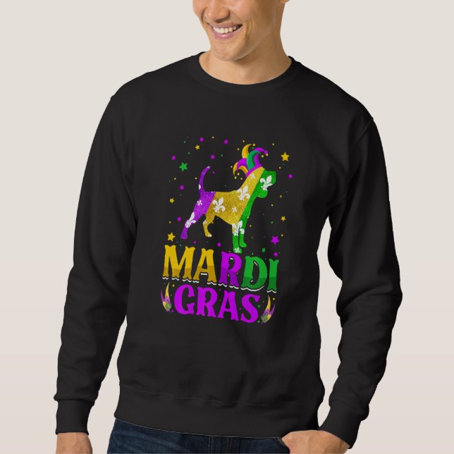 Mardi Gras Beagle Dog Lover Carnival Jester Premiu Sweatshirt (Vorderseite)
