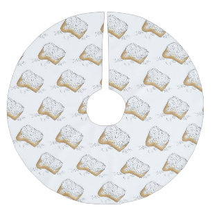 Mardi Gras Beignet Pastry New Orleans Louisiana Polyester Weihnachtsbaumdecke