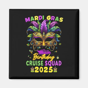 Mardi Gras Birthday Cruise Squad 2025 Family Match Magnet