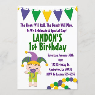 Mardi Gras Birthday Einladung
