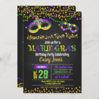 Mardi Gras Birthday Einladung