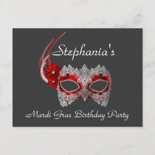 "Mardi Gras Birthday" - Party Einladung