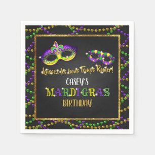 Mardi Gras Birthday Serviette