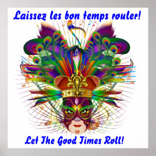 Mardi Gras Bitte Anmerkungen anzeigen Poster