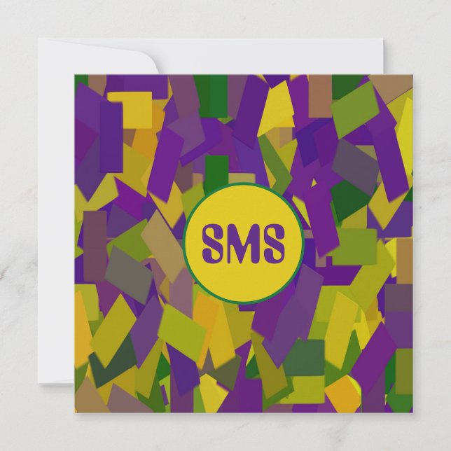 Mardi Gras Blocks Einladung (Vorderseite)