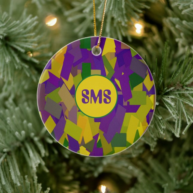 Mardi Gras Blocks Keramik Ornament (Baum)
