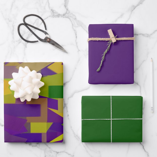 Mardi Gras Blocks Wrapping Paper Sheets Geschenkpapier Set (Vorderseite)