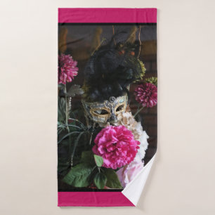 Mardi Gras Blume, Masken und Federn Badehandtuch