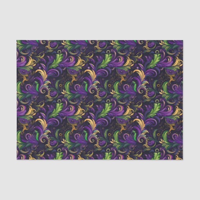Mardi Gras Blumenmuster Seidenpapier (Vorderseite)